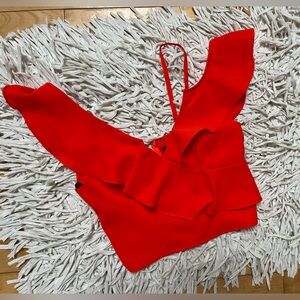 Lulu's Vibrant Red Ruffle Tank Top